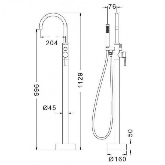 Μπαταρία Λουτρού Επιδαπέδια Artemis Karag S12323 Chrome Μπαταρία Λουτρού Επιδαπέδια Artemis Karag S12323 Chrome